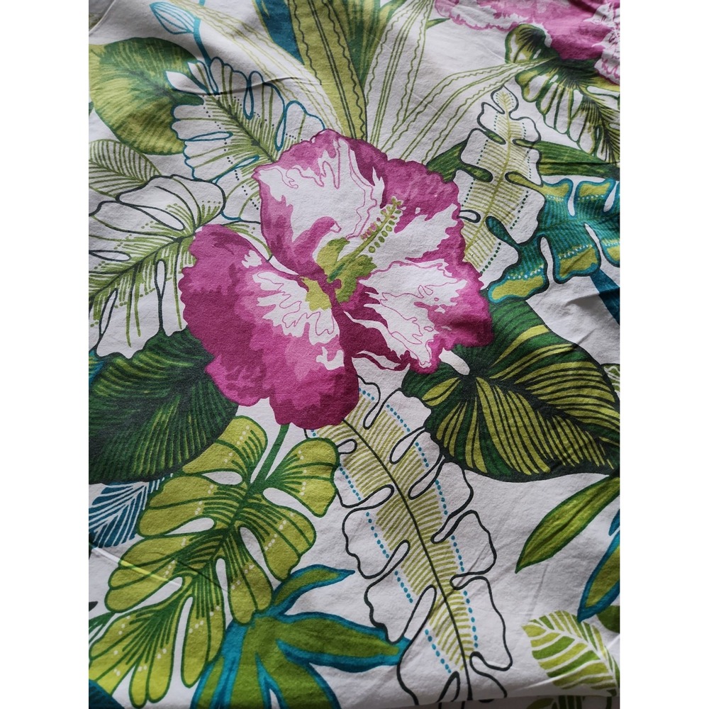 2/Kahlu Tropical Floral Pink Green Teal Cotton Euro Shams Hawaii KAS Aust. VGC